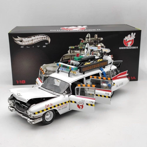 HOT WHEELS 1:18 Cadillac Ghostbusters II ECTO 1A Elite X5470 Diecast Models US - Picture 2 of 13