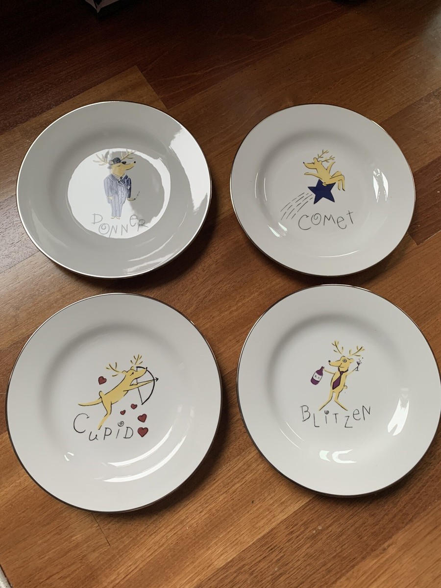 Santa's Reindeer Pottery Barn Reindeer Plates Pottery Barn