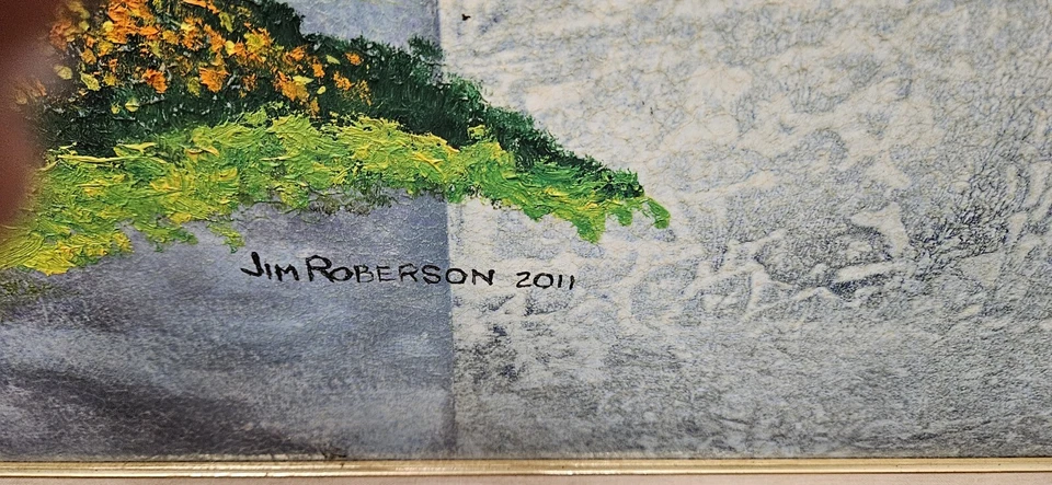 BEYOND THE PATH oil Painting Signed And  Framed Oil On Canvas Matte  - Image 2 of 3