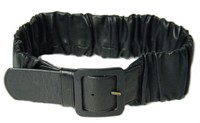 S/33 Authentic Hobo International Cinch Ruffle Ruched Leather Belt Black Hot S/33 Authentic Hobo International Cinch Ruffle Ruched Leather Belt Black Hot