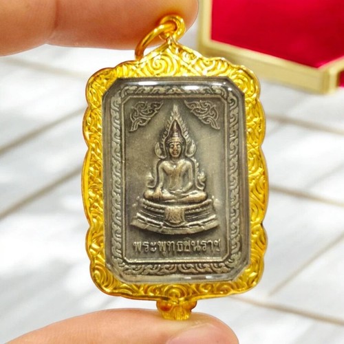 Phra Chinnarat Buddha Siam King Rama V Gold Mikron Anhänger Talisman Thai Amulett