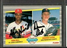1989 Fleer #652 Ken Hill Dennis Cook Baseball DUAL Signed Autograph (Q60) TPD34
