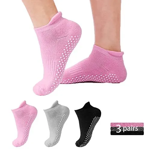 Grip Socks for Women Pilates Yoga Non Slip Hospital Socks with