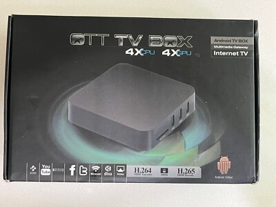 MXQ OTT TV Box 4x CPU GPU Android KitKat Internet TV Box 1080p -Open Box NEW