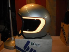 1970s 3/4 helmet Buco silver Harley Honda Kawasaki chopper Suzuki XL EP14429