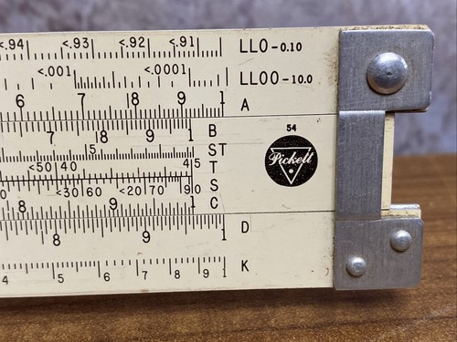 Vintage 1962 Pickett Model N-500-T All Metal Slide Rule Leather Case K8 - Picture 3 of 16