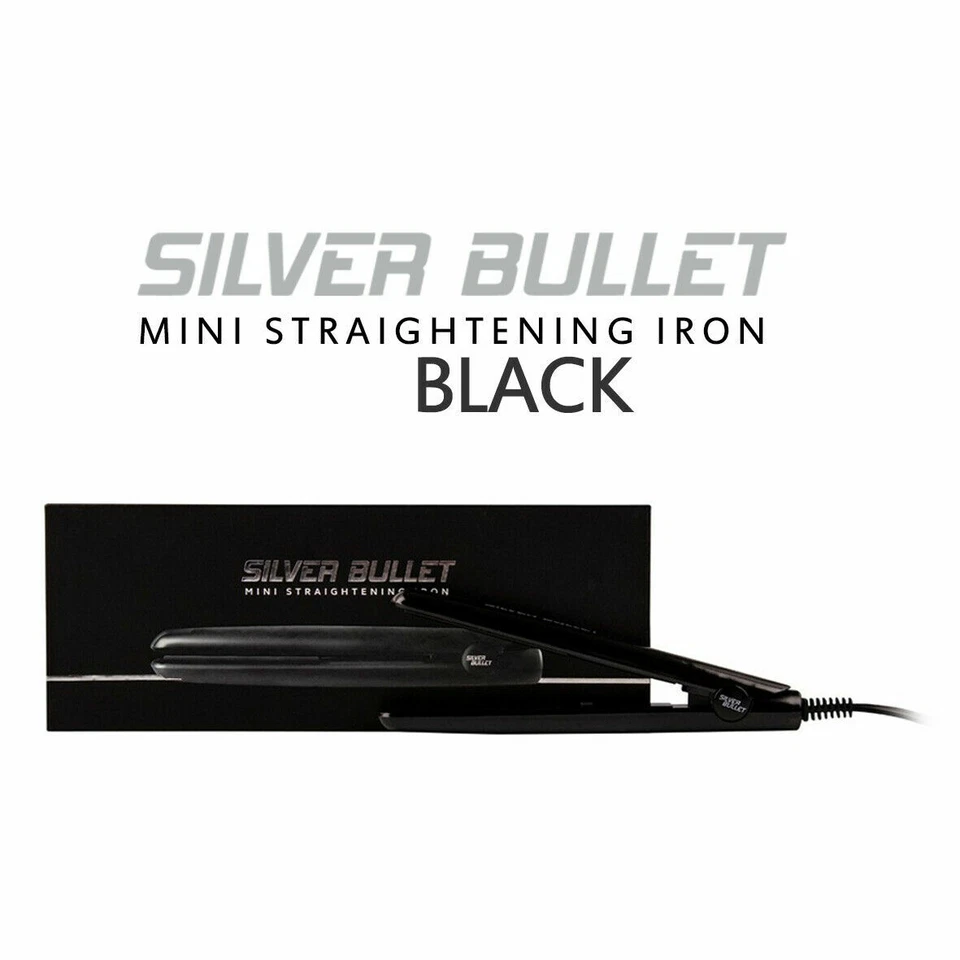 Silver Bullet MINI Hair Straightener - Ceramic Travel Size - BLACK