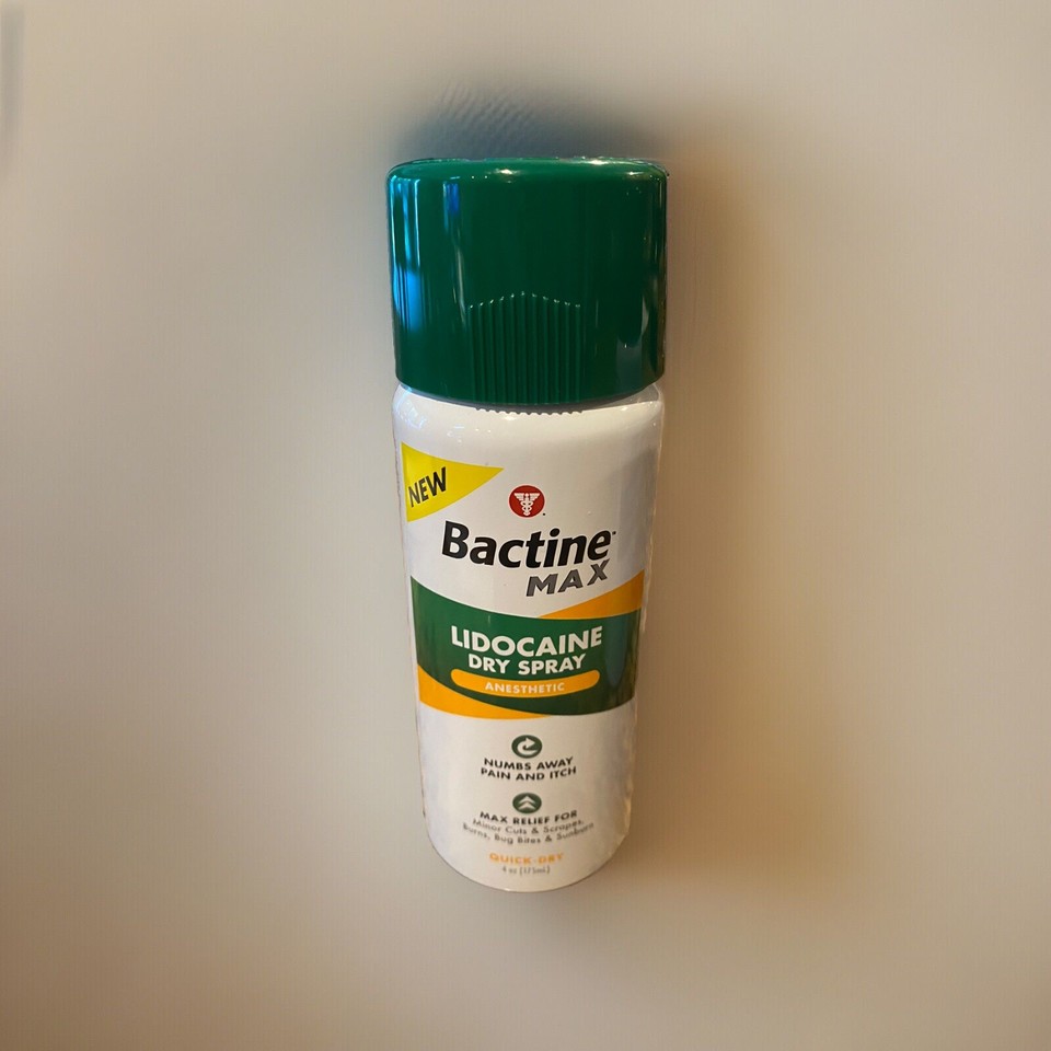 Bactine Max Dry Spray Anesthetic Numbs Away Pain & Itch 4oz Exp 4/25 x