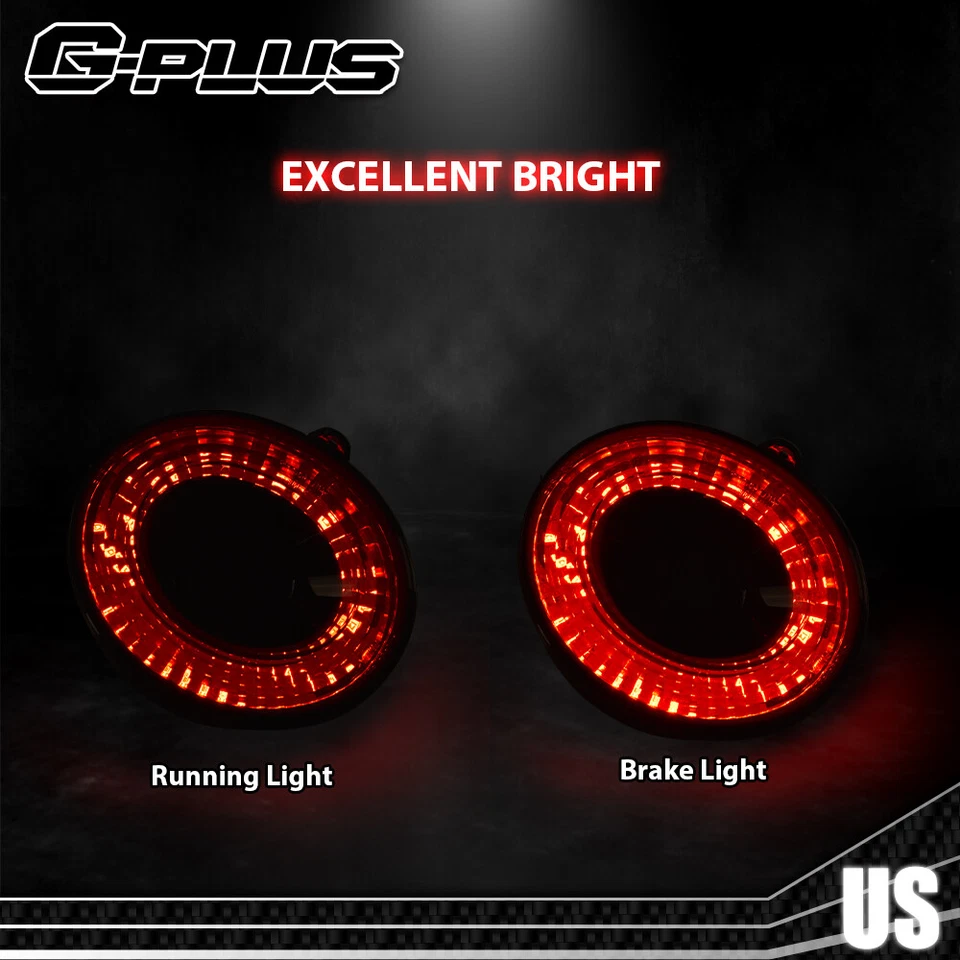 4pcs LED Tail Lights Brake Lamps Fit For 05-13 Chevrolet Corvette C6 Coupe Black - Image 4 of 4