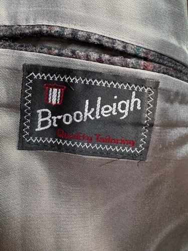 Abrigo Blazer Chaqueta Deportivo BROOKLEIGH Para Hombres Gris GLEN CUADROS LANA PURA TALLA 42L - Imagen 7 de 9