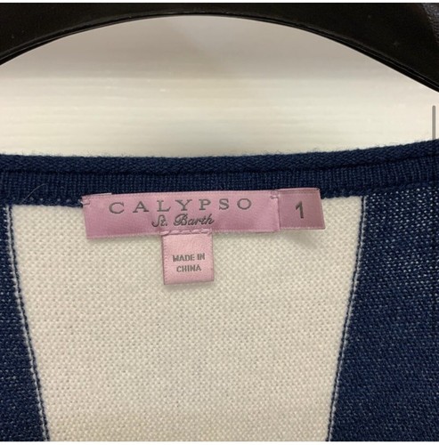 Calypso St. Barth Cashmere Striped Tassel Tunic Sweater sz 1X - Picture 3 of 5