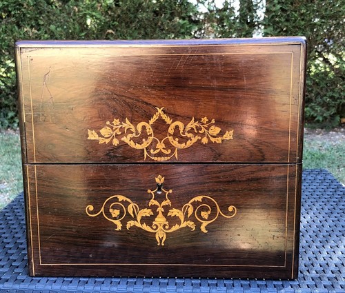 NAPOLON III ROSEWOOD AND MARQUETRY BOX / LIQUEUR CELLAR BOX - Picture 3 of 9