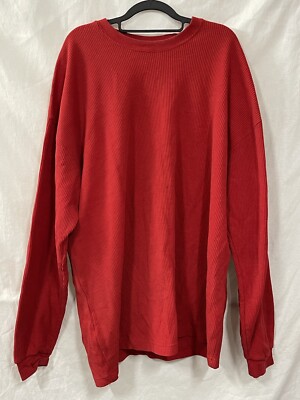 John Son Super Heavy Mens Red Cotton Long Sleeve Shirt Top Size 5XL