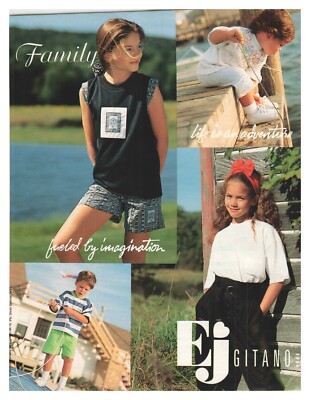 Print Ad 1990 EJ Gitano Family Life is Adventure Fueled by Imagination Children