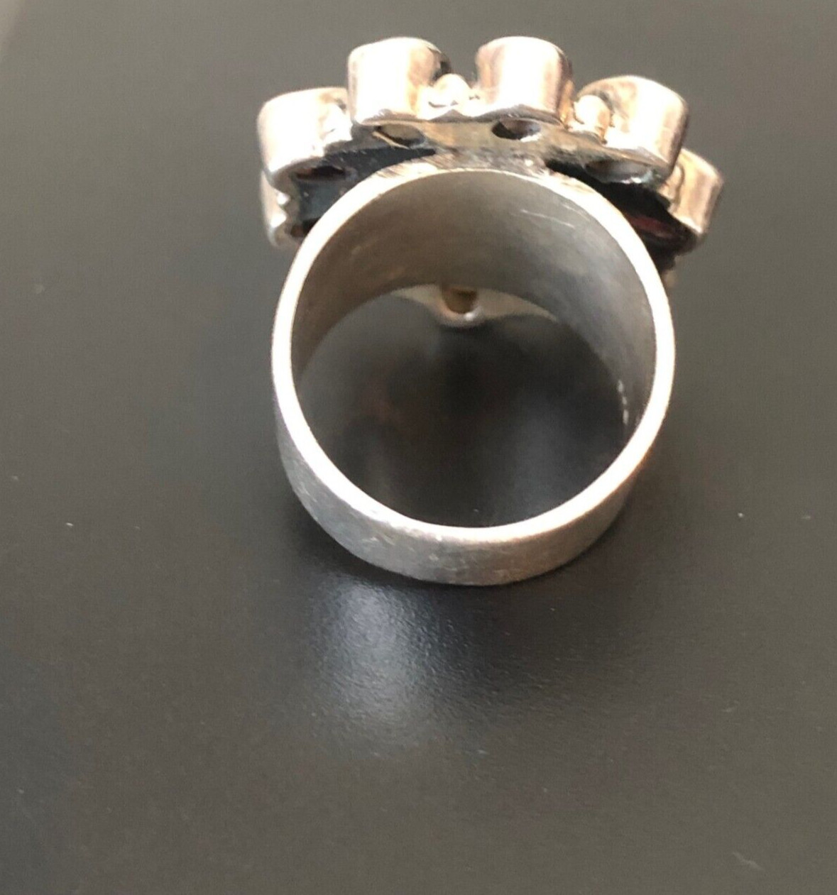 Ruby and Pearl STATEMENT ring 925 Silver Vintage … - image 6