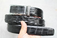 Luxury Genuine CROC Leather Skin Men's BELT Black - W 1.3 inch