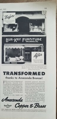 1937 Anaconda Copper Brass Bur-Kay furniture store 5th Avenue New York ad