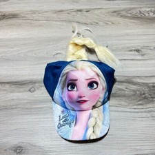Frozen 2 Hat Youth Girls One Size Blue Elsa Pony Tail Movie Promo EUC