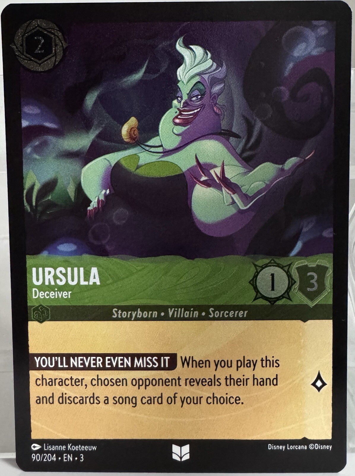 Ursula Deceiver 90/204 Disney Lorcana Into The Inklands Legendary Foil Card NM