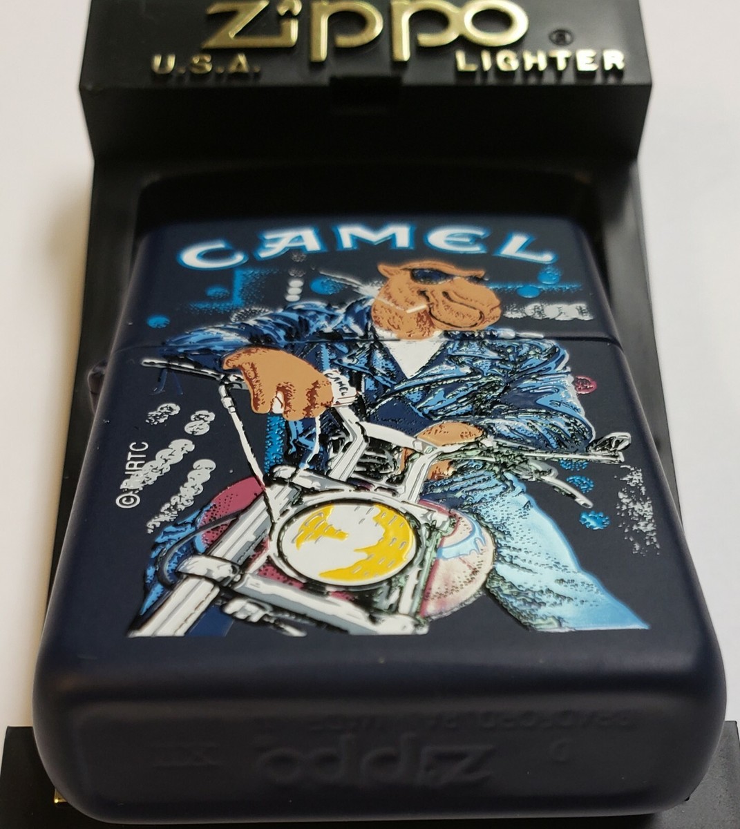 Camel Zippo 1997 CAMEL JOE ON HANDLEBARS Z335 MOTORCYCLE | eBay