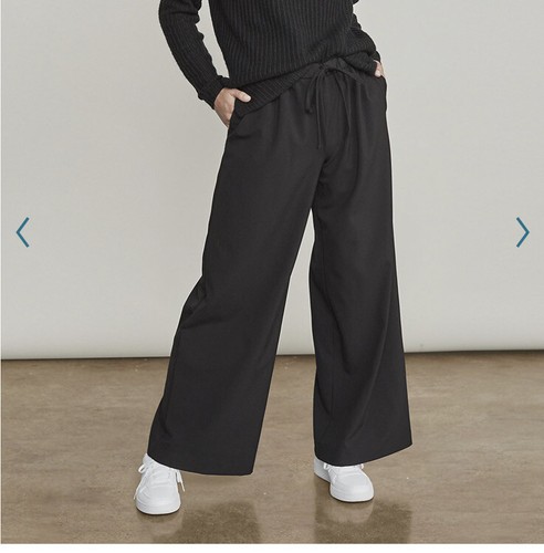 Wide-Leg Pants Trouser Black Sz 