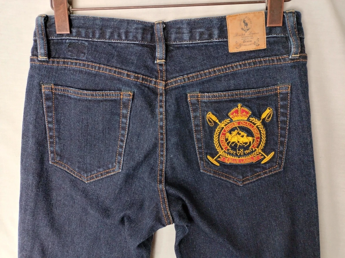 Ralph Lauren Sport Jeans Blue Thompson 650 Challenge Cup Crest Women s Size 28