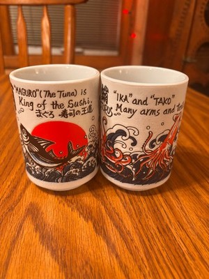 Japanese Tea Cups Set - Sushi Yunomi Mino Ware