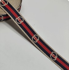 Auth GUCCI Ribbon Blue Red Blue, 3/4 In wide X 1 Yard, sell by the yard -New