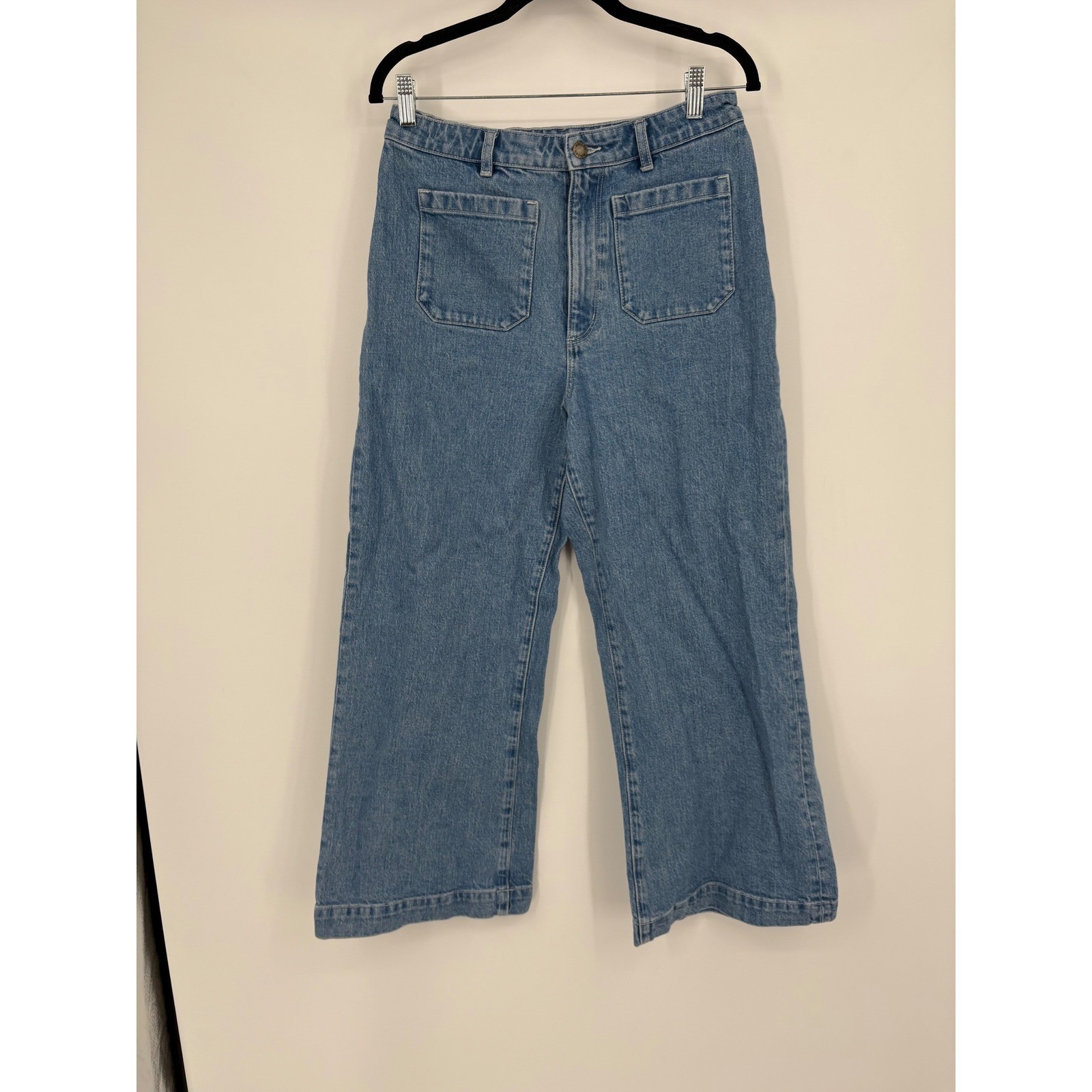 Rollas sailor high Rise Wide Leg Jeans Blue Medium Wash Denim Size 31 Aussie 13