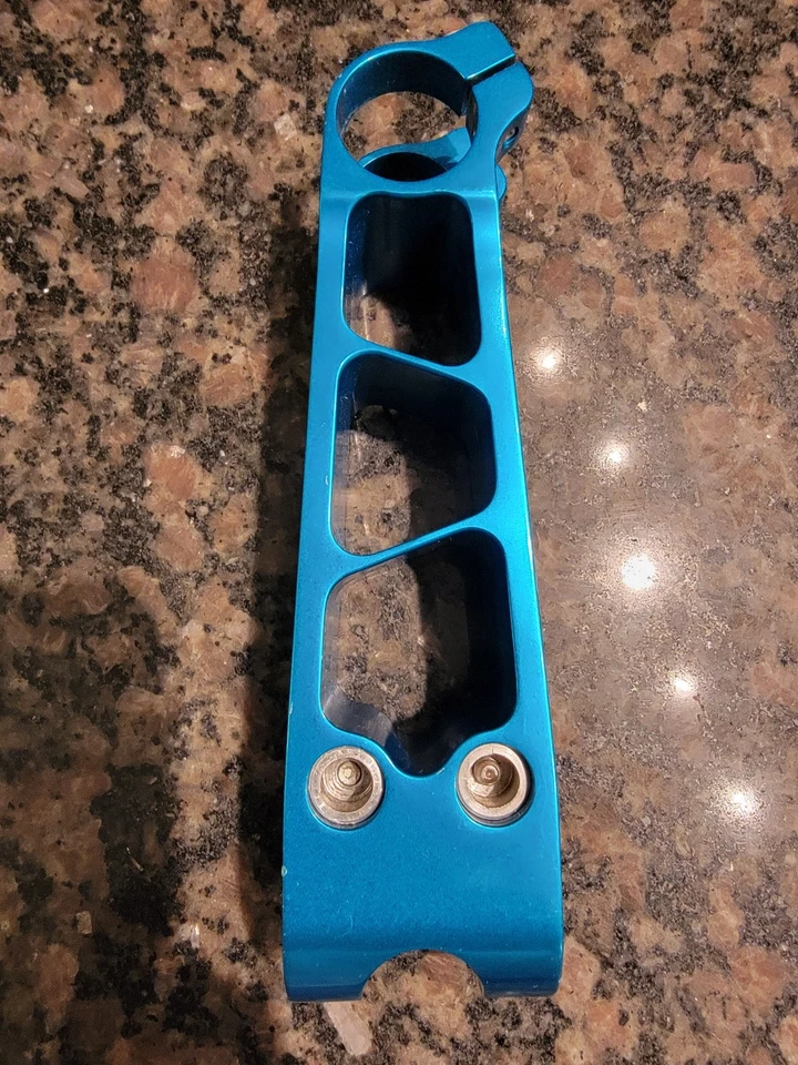 Vástago azul anodizado Kooka Billet de colección 1 1/8 raro CNC años 90 MTB 130 mm Foto 4 de 4