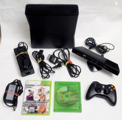 Bundle MICROSOFT XBOX 360 S 1439 W/ Kinect Wireless Controller Cables 2 Games 