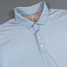 johnnie-O Polo Shirt Mens XL Light Blue Micro Pattern Performance Short Sleeve