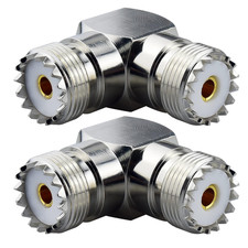 Upgraded SO239 90 Degree Adapter 2-Pack, SO-239 Right Angle Adapter UHF Female C