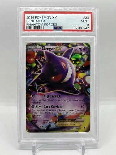 Gengar EX 34/119 XY - Phantom Forces Holo Ultra Rare PSA 9 Mint