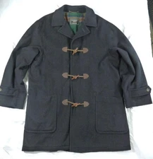 Vintage Botany 500 Wool Men's Pea Coat Dark Navy Blue Toggle Buttons XL