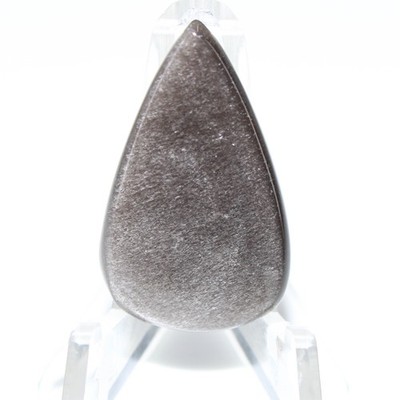 14.50 Ct. Nice Silver Obsidian Pear Cabochon Loose Gemstone 31x19x3 mm