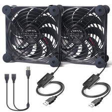 Quiet Dual 120mm USB Fan 5V with USB Extension Cable Dual Ball Bearings Cooli...