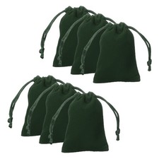 20pcs Velvet Gift Bags 2" x 2.8" Drawstring Jewelry Pouches Dark Green