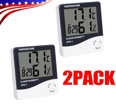 THERMOMETER INDOOR Digital LCD Hygrometer Temperature Humidity Meter Alarm Clock