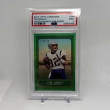Topps 2023 Composite Heritage Tom Brady #360 Green Rainbow Foilboard /250 PSA 9