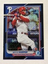 2024 Bowman - Bryce Harper #37 Chrome Navy Mojo Refractor /175