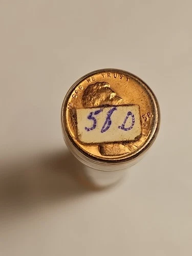 1958 D BU UNCIRCULATED LINCOLN WHEAT CENT PENNY ROLL *OLD SEALED & UNSEARCHED*