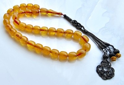 Amber Bakelite Prayer Worry Beads Baga Subha Tasbih Tasbeeh