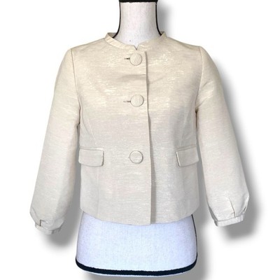 Erin Featherstone Target Lady Jacket Single Sz S Cream Textured Shimmer Finish 