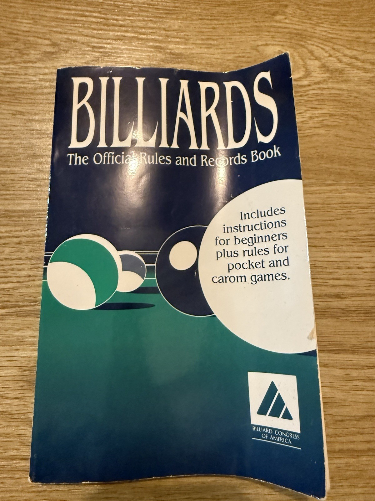 Billiards Official Rules Records Book instructions 1991 BCA america vintage book