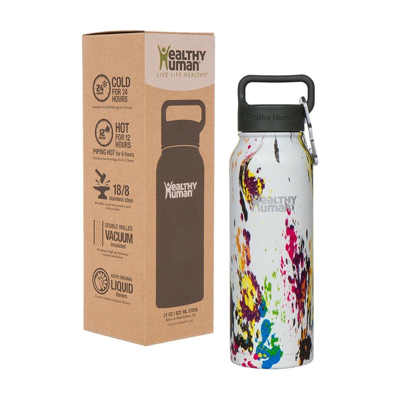 Healthy Human Stainless Steel Water Bottle, Double Walled Va