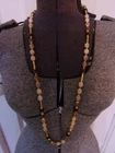 Vintage Beaded Trifari Necklace with Hang Tag,36", Gold Toned,Jewelry