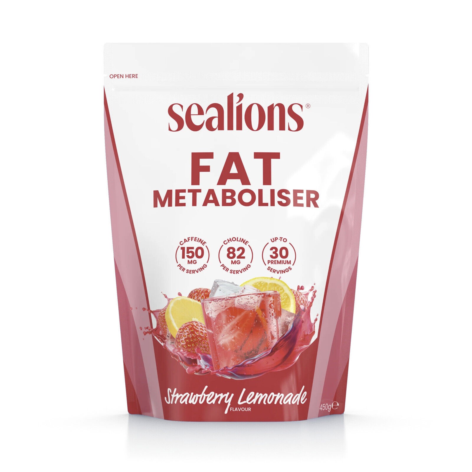 Sealions Fat Metaboliser Pre Workout Powder 900g Weight Loss Strawberry Lemonade