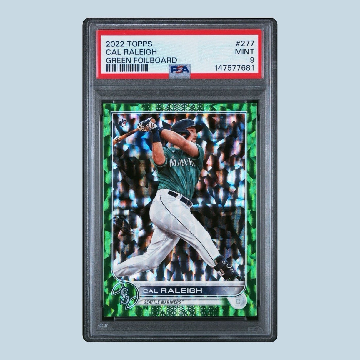 2022 Topps Series 1 - Cal Raleigh #277 Green Foil /499 (RC)