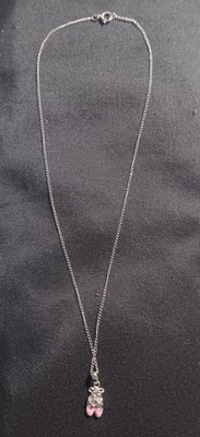 Dealing Diamanten .925 Sterling Silber Ballerina Hausschuhe Anhänger Halskette 